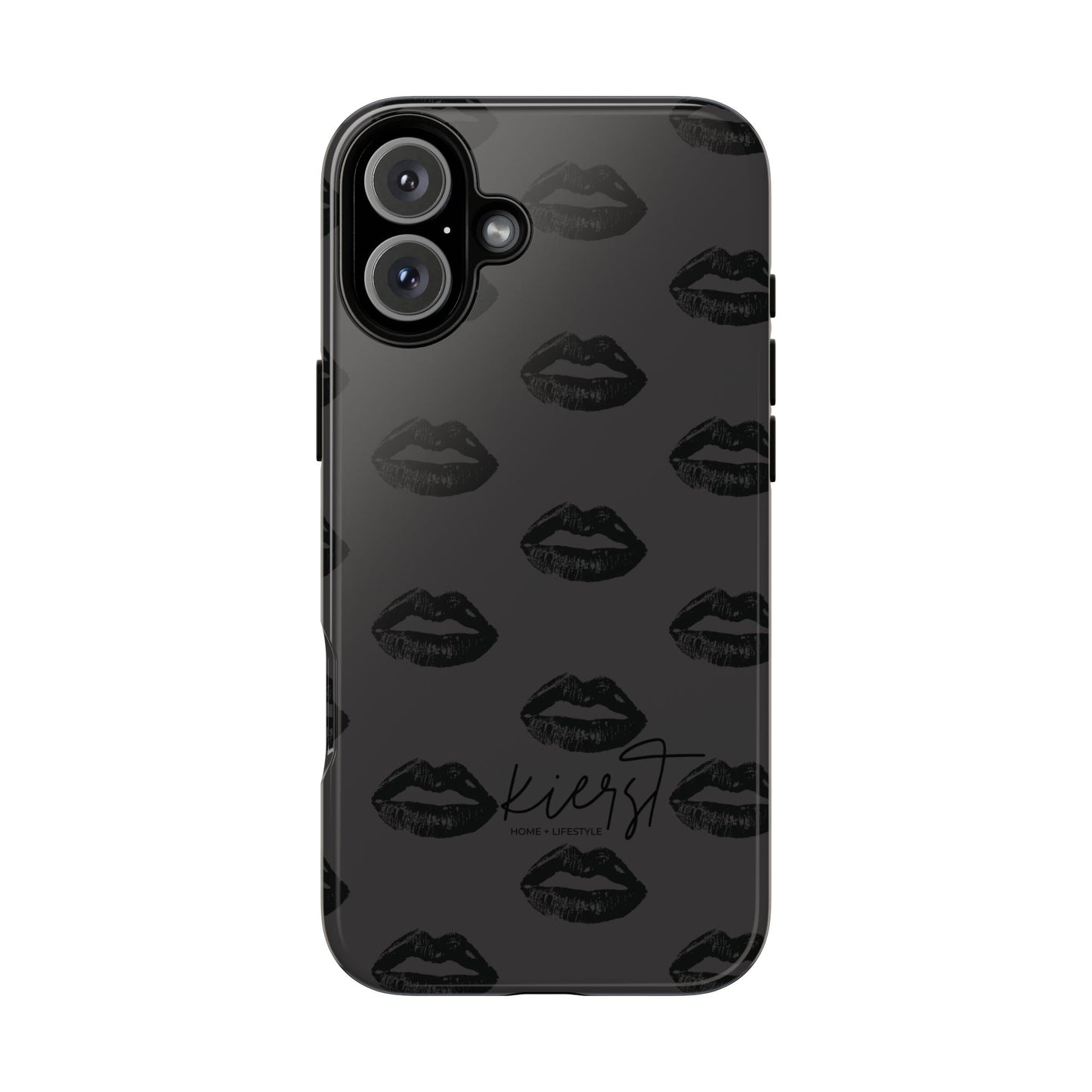 Black Lips on Charcoal iPhone Case