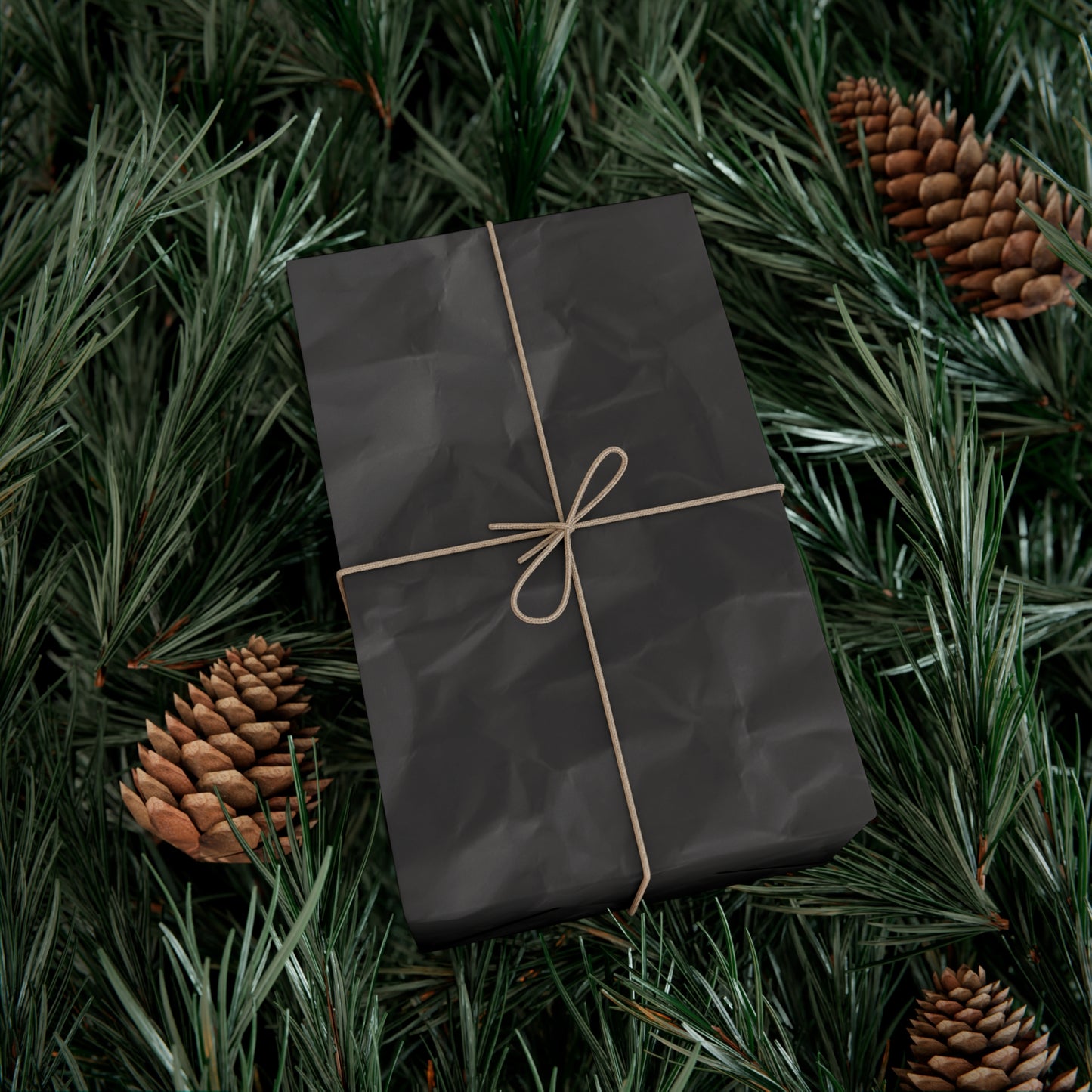 Black Crinkle Paper Inspired Gift Wrapping Paper