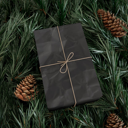 Black Crinkle Paper Inspired Gift Wrapping Paper