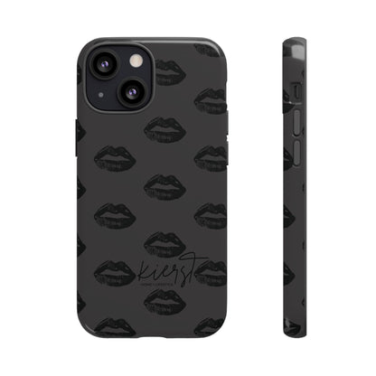 Black Lips on Charcoal iPhone Case
