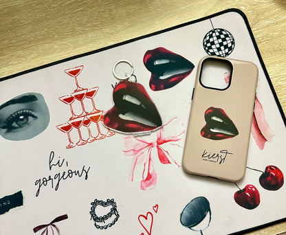 Vintage Red Lips Ornament + Keychain
