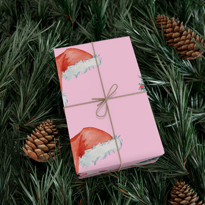 Colorful Christmas on Pink Gift Wrapping Paper