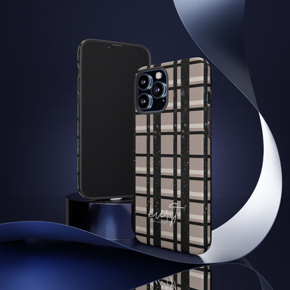 Elevated Neutrals Plaid iPhone Case | Classic Pattern, Modern Contrast