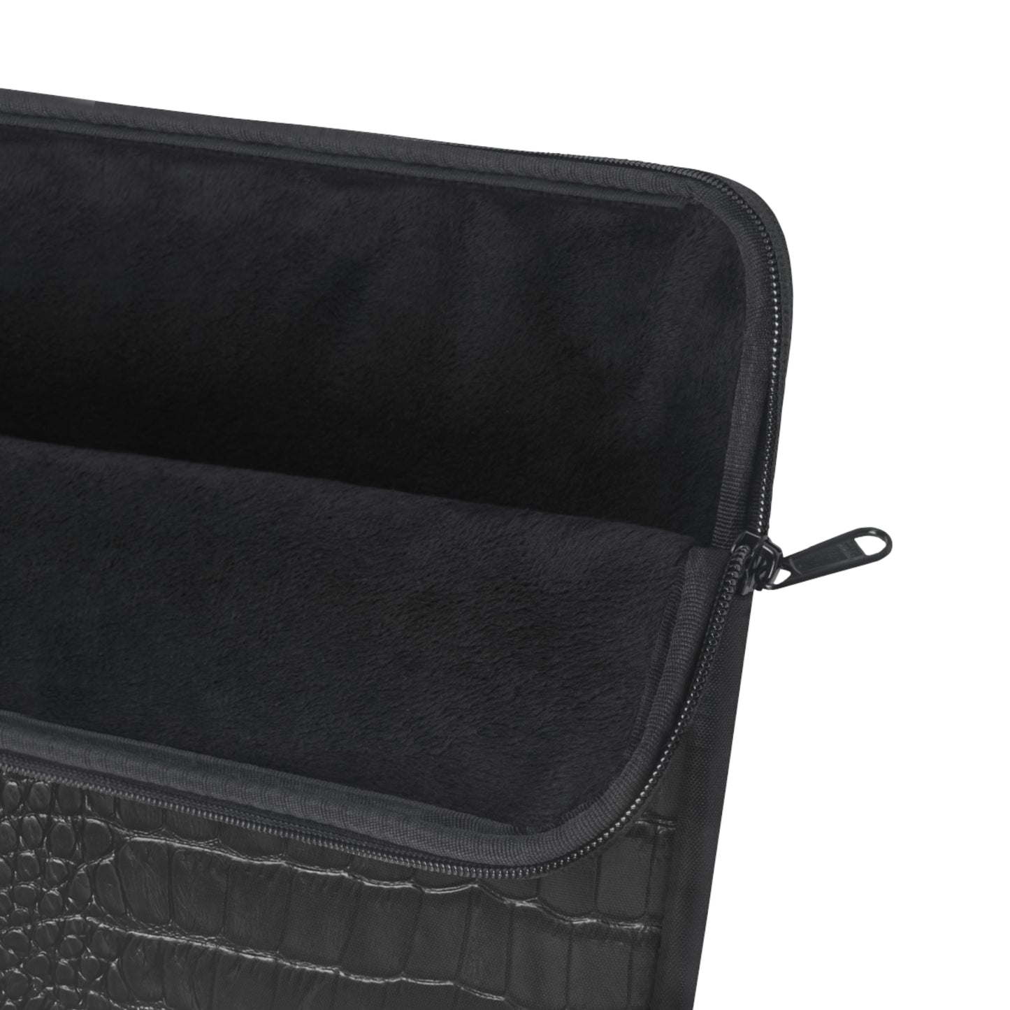 Black Crocodile Print Laptop Sleeve