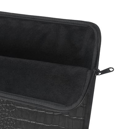 Black Crocodile Print Laptop Sleeve