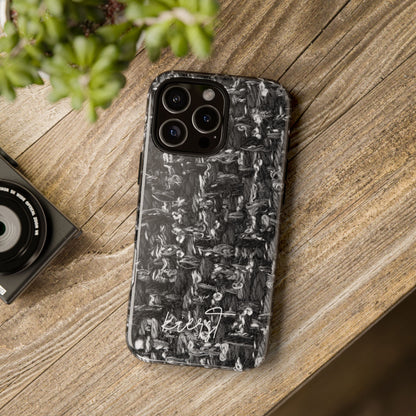Grey Tweed Print iPhone Case