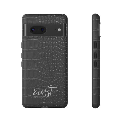 Black Crocodile Print Google Pixel Phone Case
