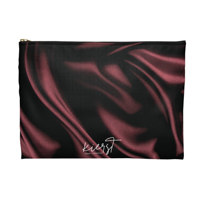 Signature Velvet Noir Silk Print Accessory Pouch