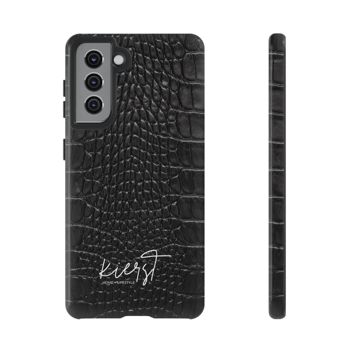 Black Alligator Print Samsung Galaxy Phone Case