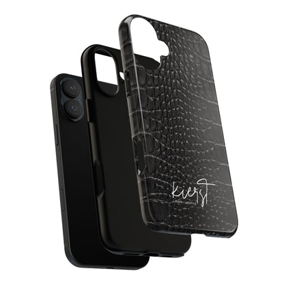 Black Alligator Print iPhone Case