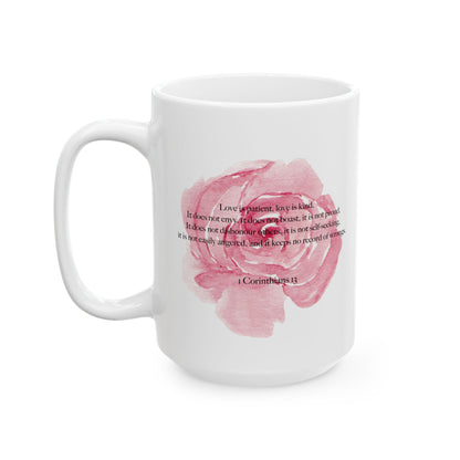 Love Is Patient Mug – Blush Watercolor Rose
