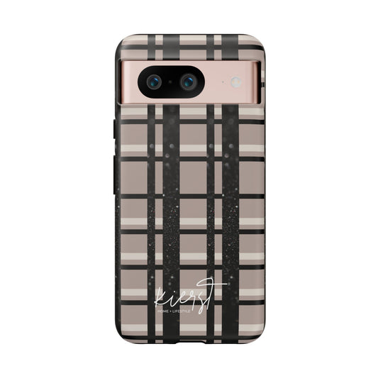 Elevated Neutrals Plaid Google Pixel Case | Taupe, Cream, & Black—Refined, Not Routine