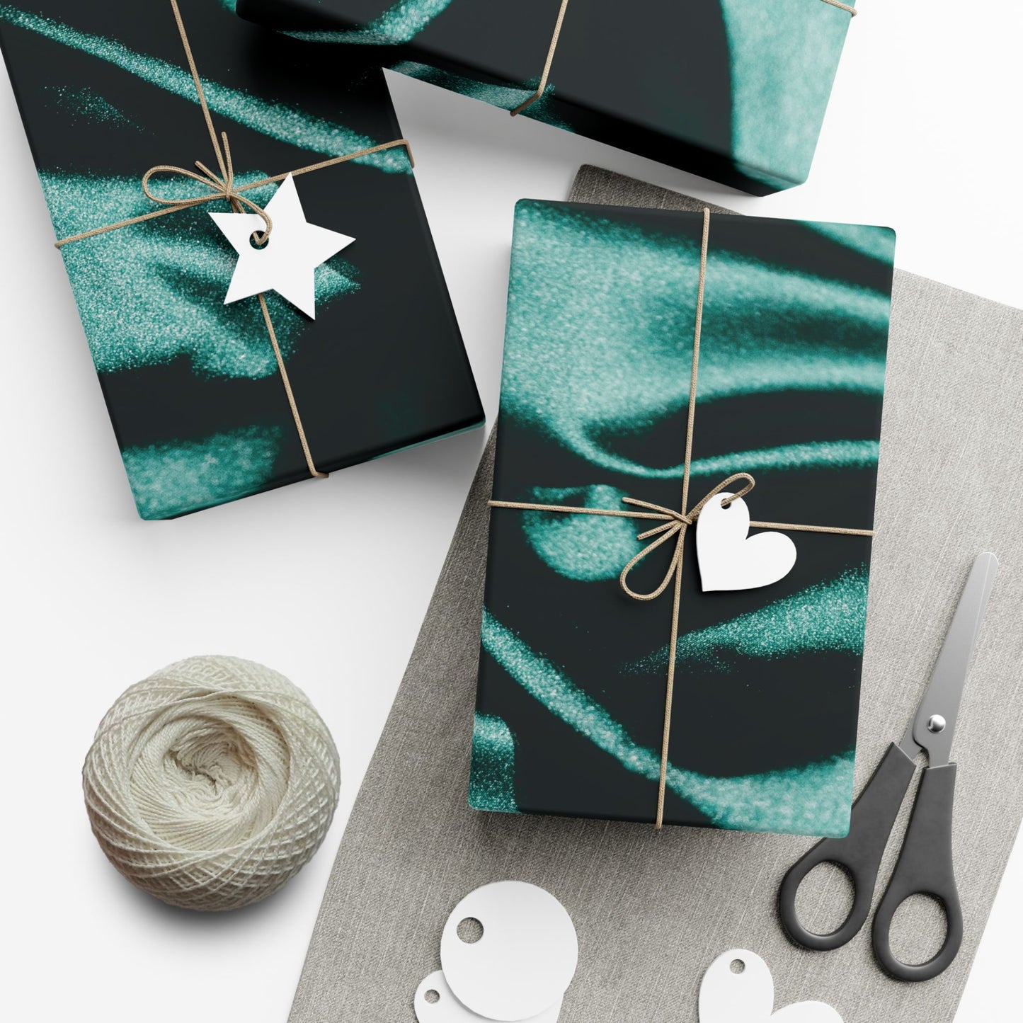 Emerald Satin Print Gift Wrapping Paper