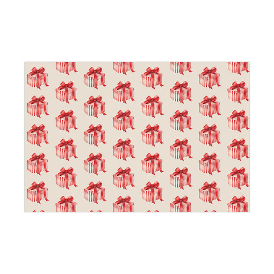 Red and Cream Present Gift Wrapping Paper