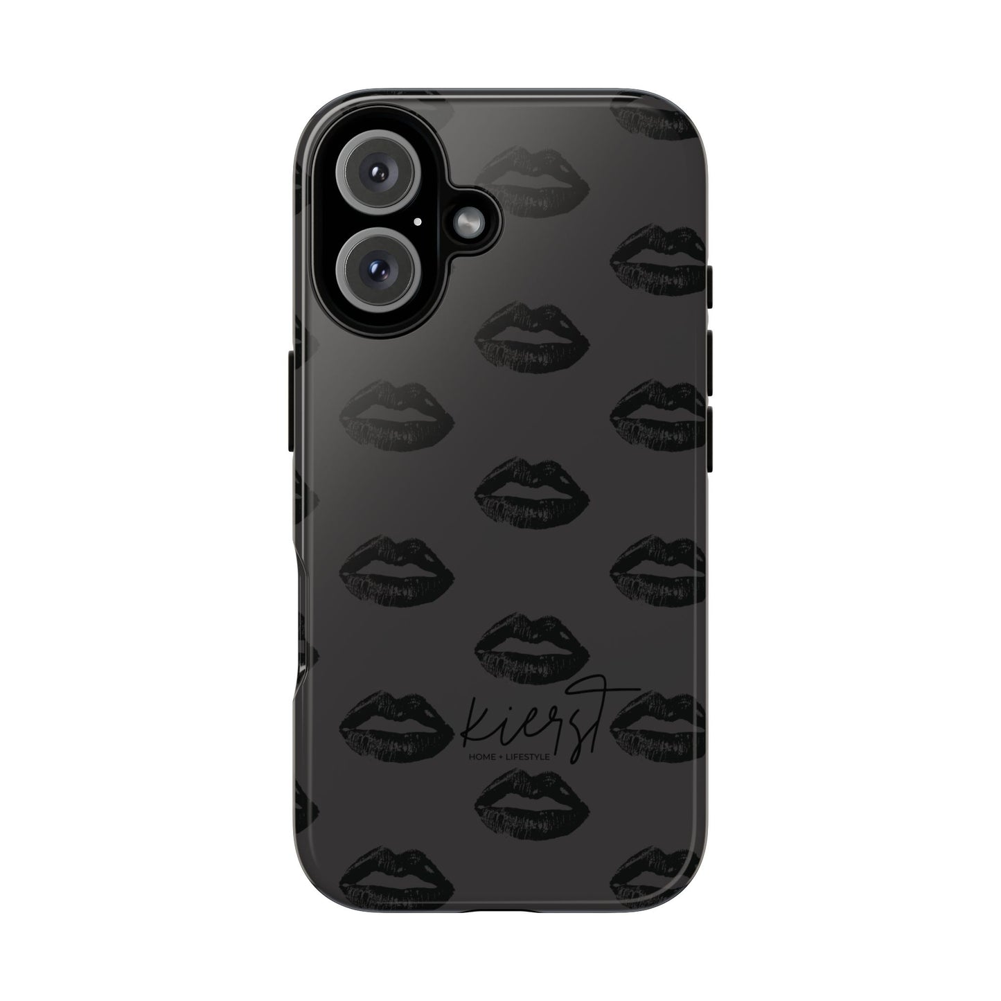 Black Lips on Charcoal iPhone Case