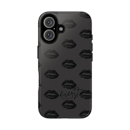 Black Lips on Charcoal iPhone Case
