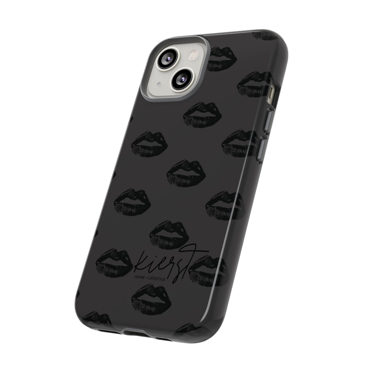 Black Lips on Charcoal iPhone Case