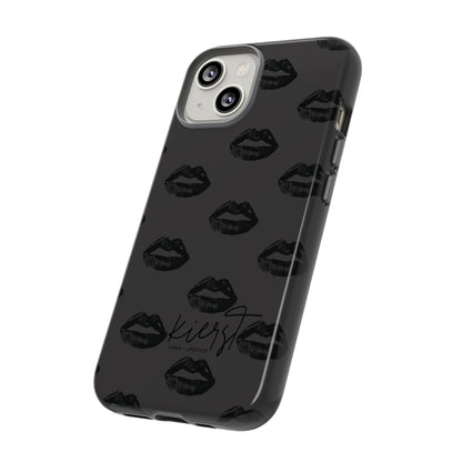 Black Lips on Charcoal iPhone Case