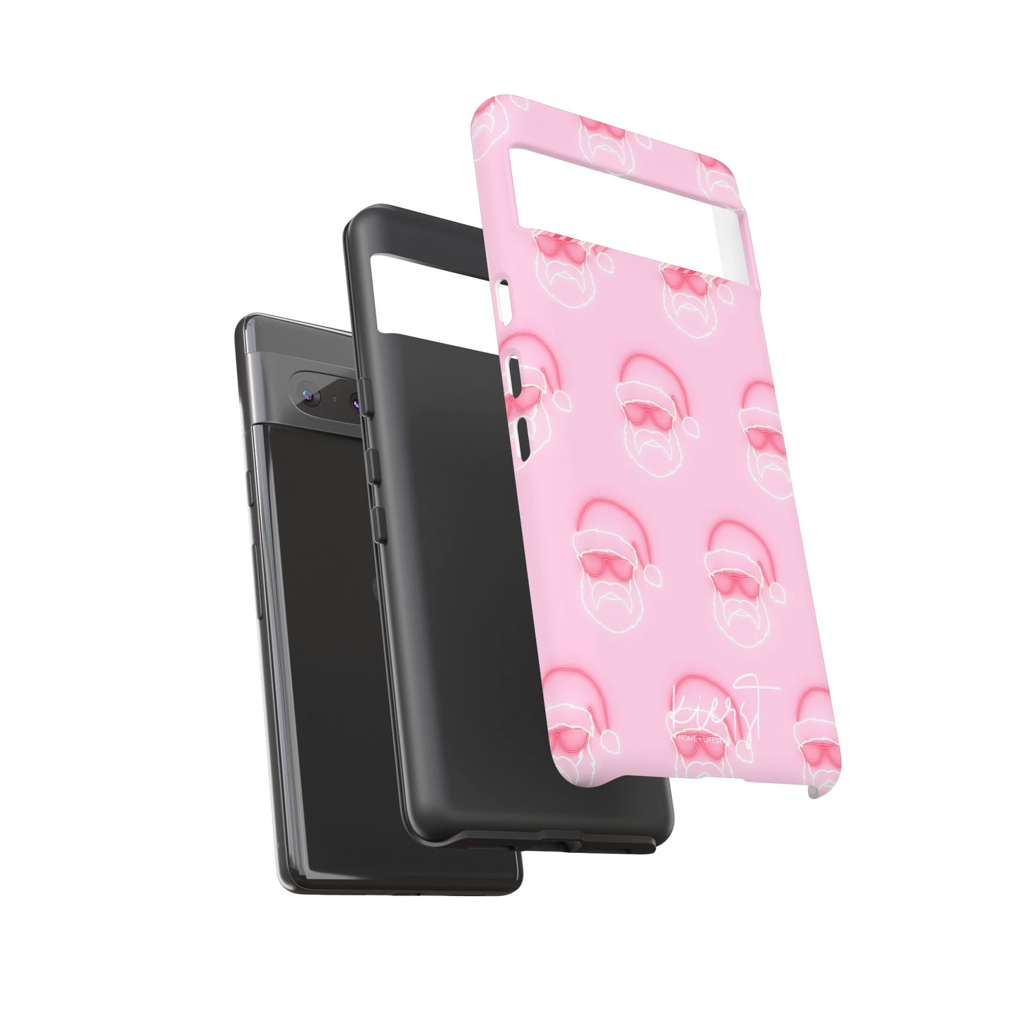 Holiday 25 Neon Sign Santa on Pink Google Pixel Phone Case