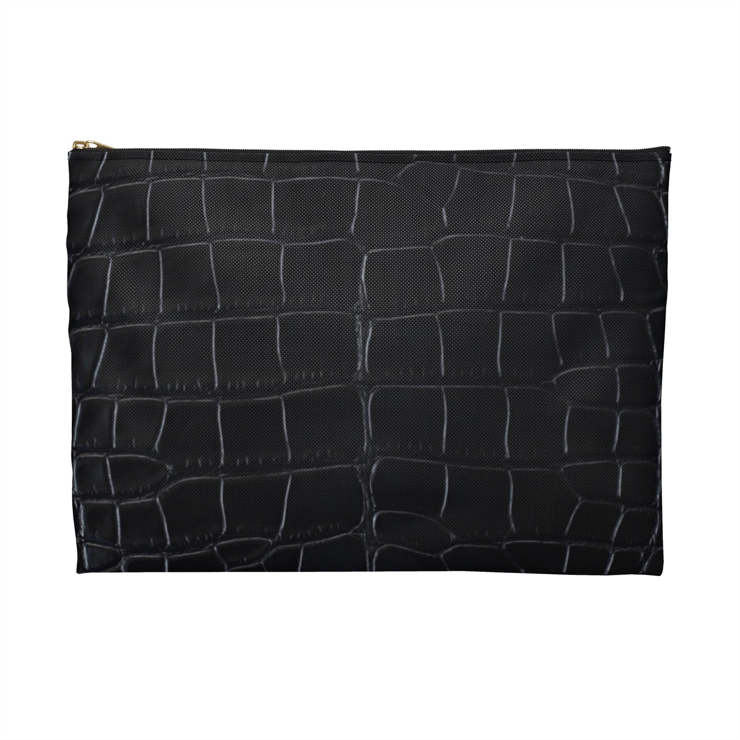 Black Crocodile Accessory Pouch