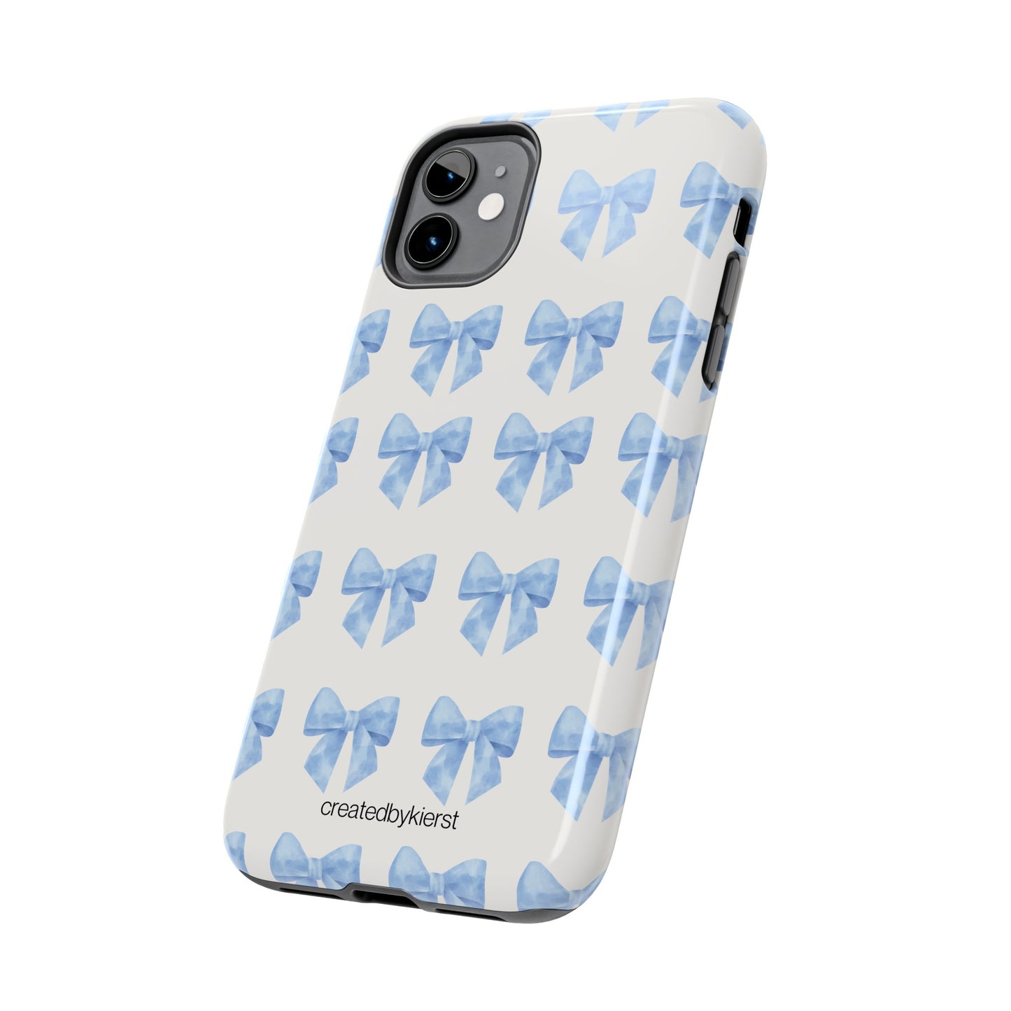 Multiple Blue Bows on Beige iPhone Case