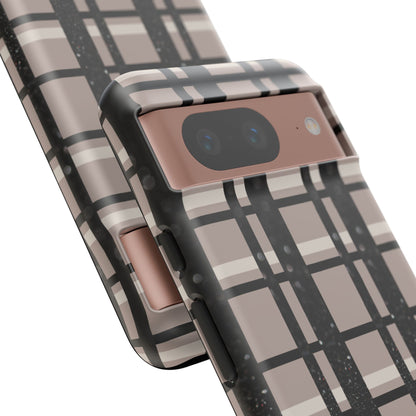 Elevated Neutrals Plaid Google Pixel Case | Taupe, Cream, & Black—Refined, Not Routine