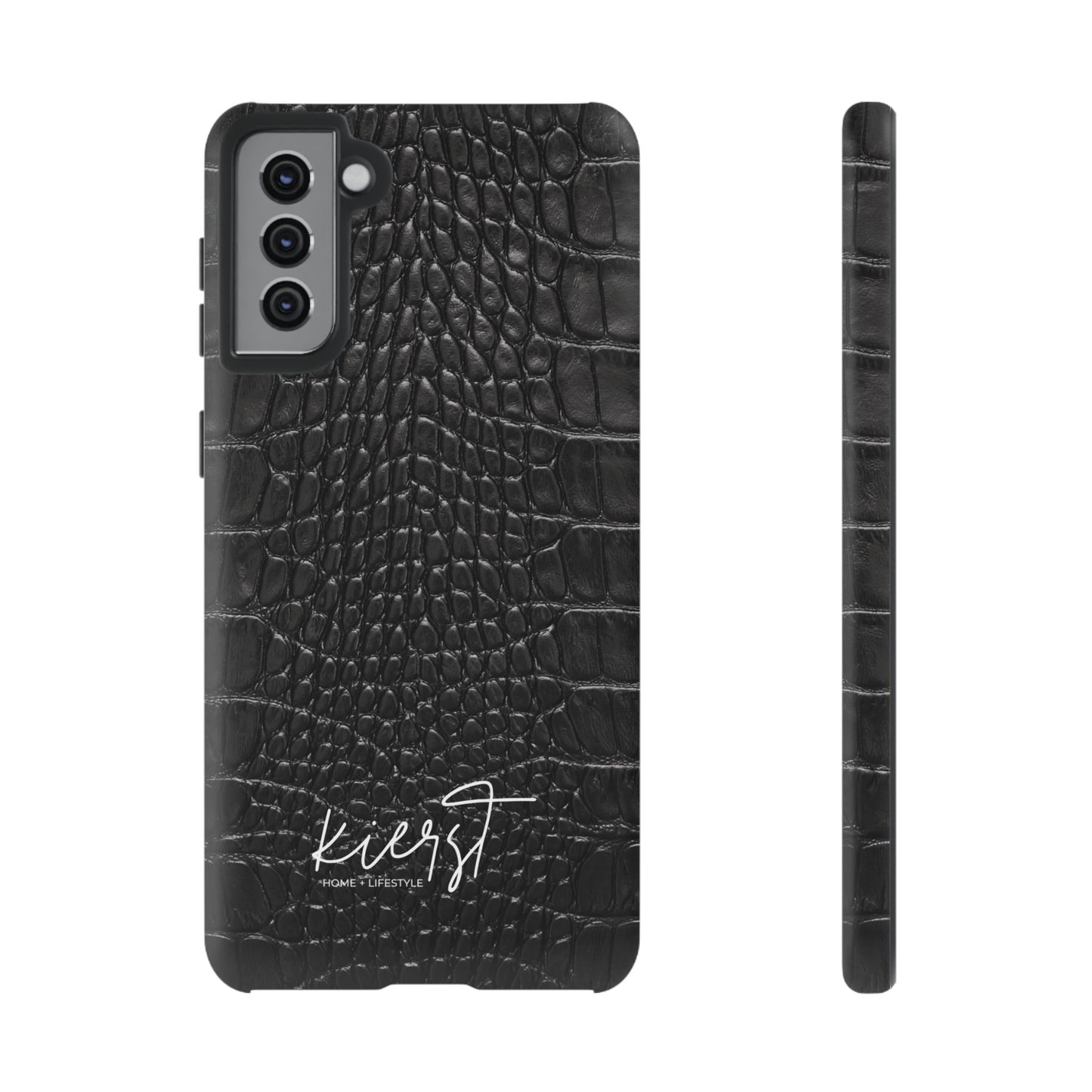 Black Alligator Print Samsung Galaxy Phone Case