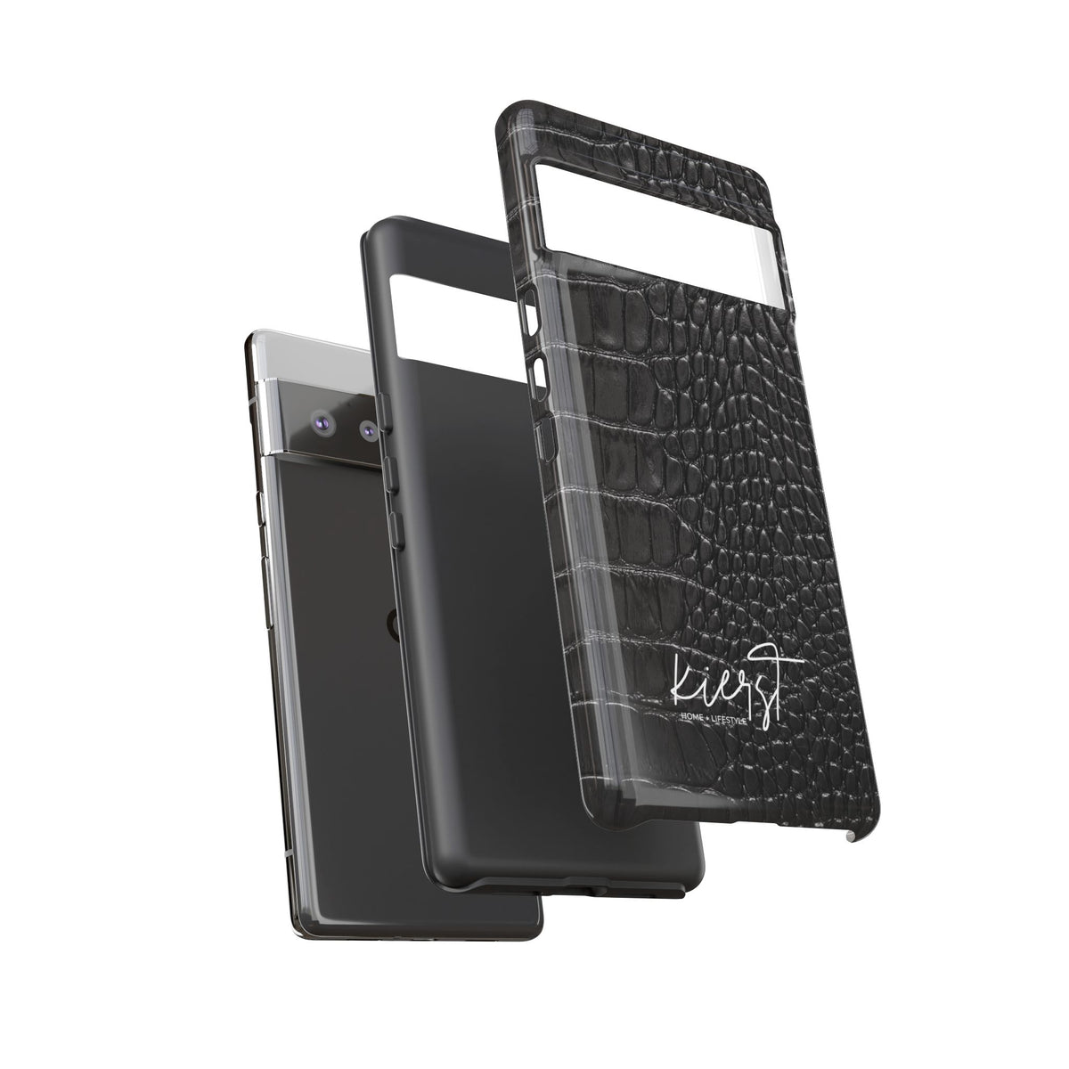 Black Crocodile Print Google Pixel Phone Case