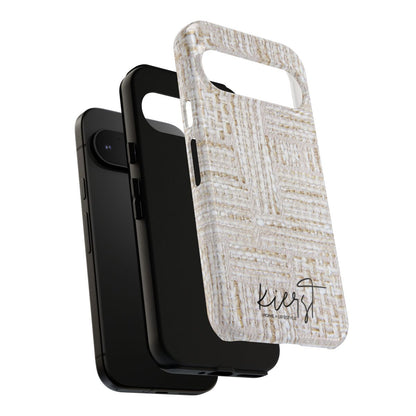 Cream + Gold Tweed Print Google Pixel Phone Case