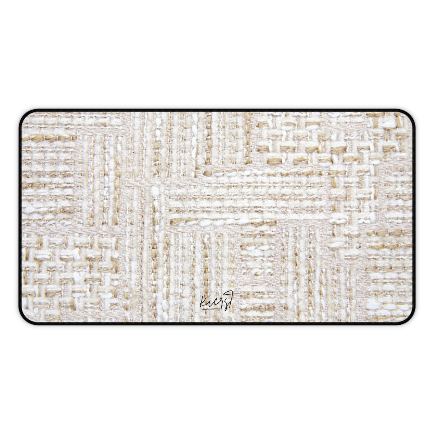 Cream + Gold Tweed Print Desk Mat