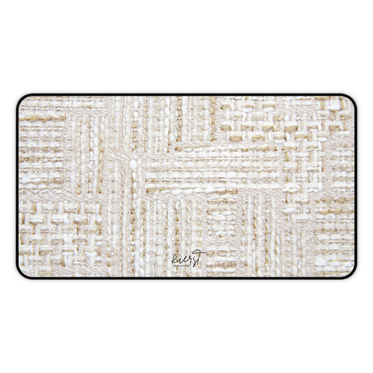 Cream + Gold Tweed Print Desk Mat