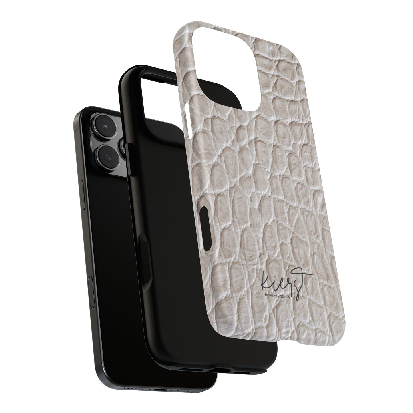Cream Reptile Print iPhone Case