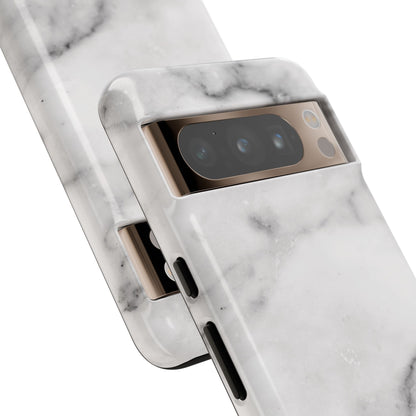 Lived-In White and Grey Marble Google Pixel Case | Elevated Essentials For Everyday