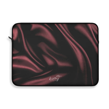 Signature Velvet Noir Silk Print Laptop Sleeve