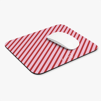 Holiday 25 Pink and Red Diagonal Striped Mouse Pad