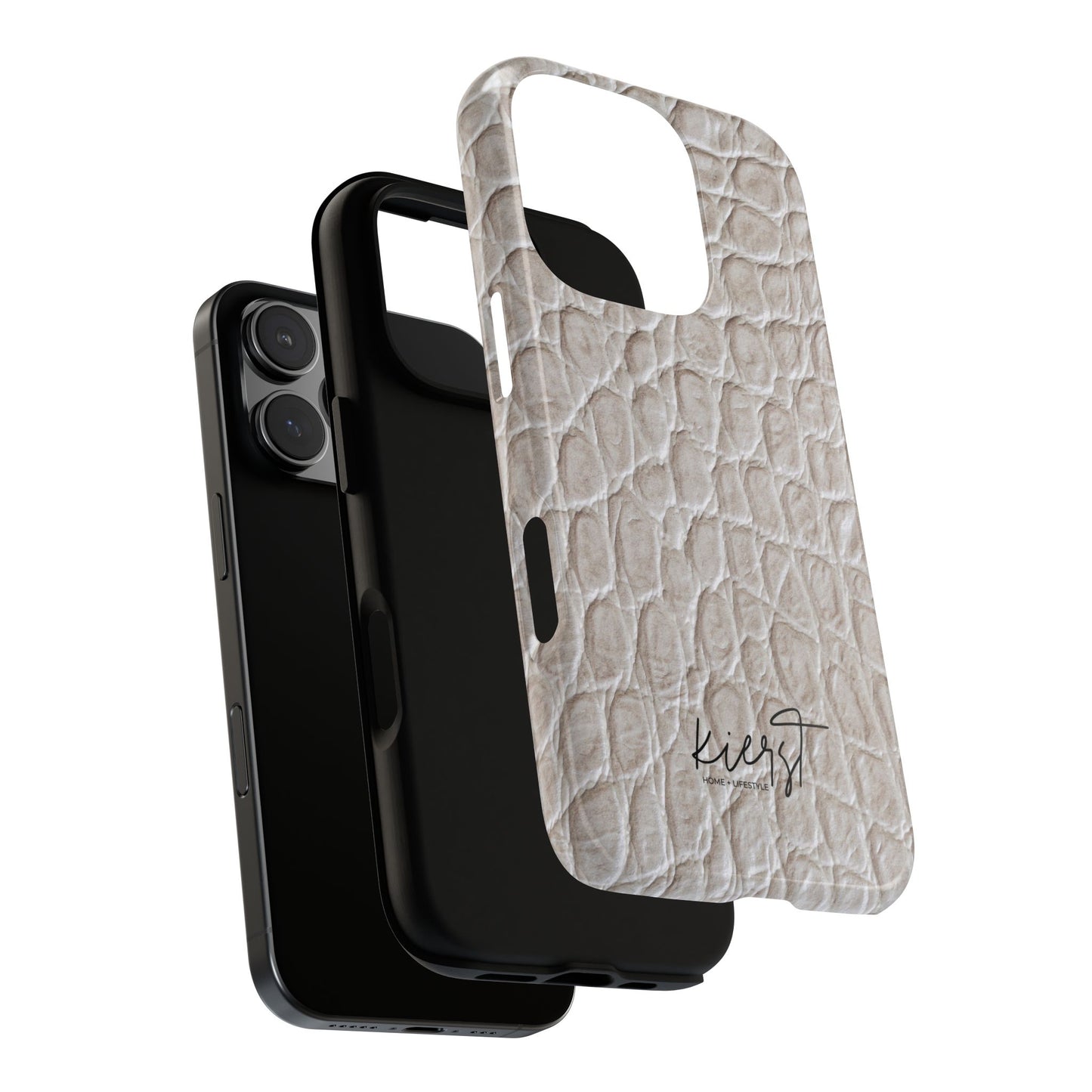 Cream Reptile Print iPhone Case