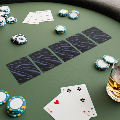 Navy Silk Print Poker Playing Cards