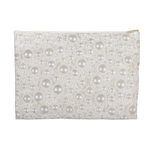 Various Pearls Accessory Pouch – Minimal Pearls Print in Soft Neutrals