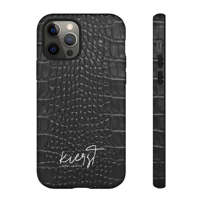 Black Alligator Print iPhone Case