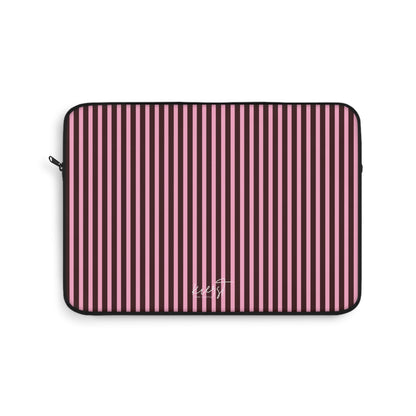 Signature Velvet Noir + Pink Stripes Laptop Sleeve