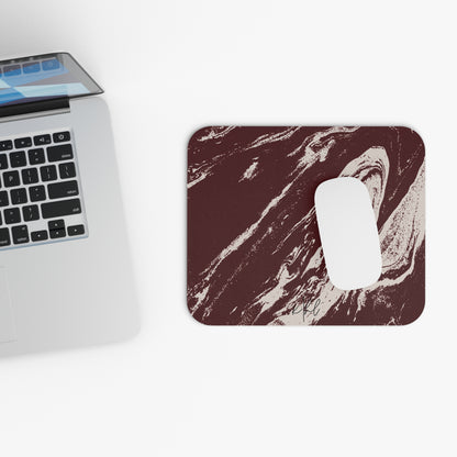Cream Marble on Signature Velvet Noir Mouse Pad