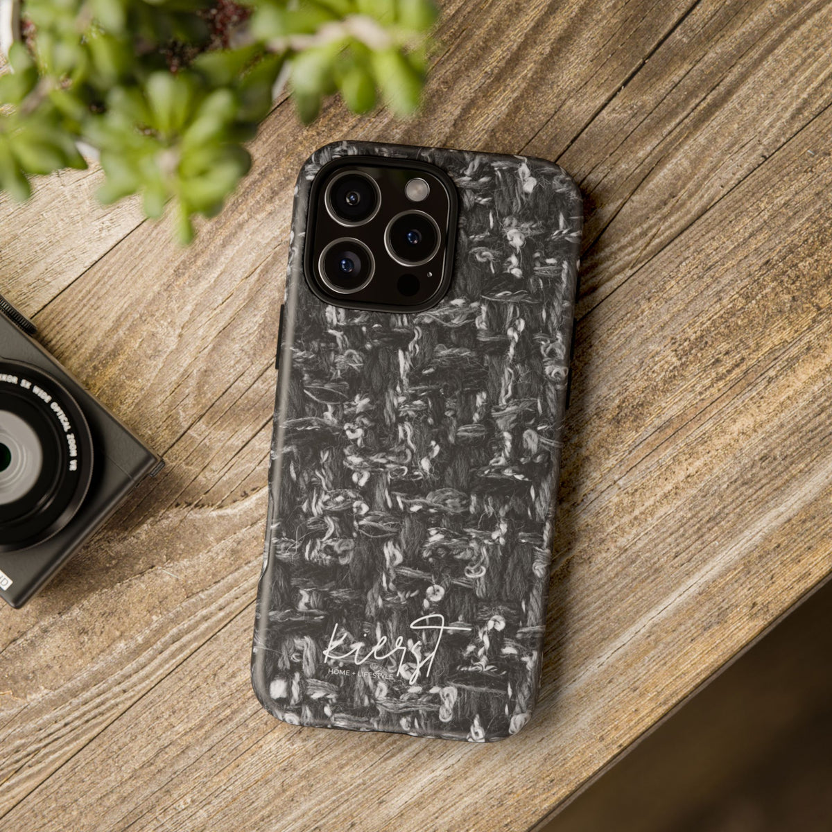 Grey Tweed Print iPhone Case