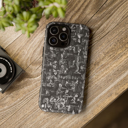 Grey Tweed Print iPhone Case