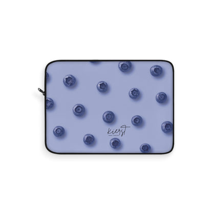 Blueberries Laptop Sleeve | Protective Case with Blue Fruit Pattern on Periwinkle