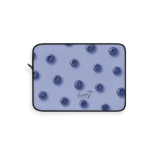 Blueberries Laptop Sleeve | Protective Case with Blue Fruit Pattern on Periwinkle