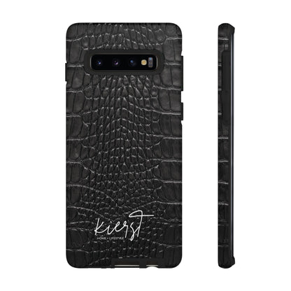 Black Alligator Print Samsung Galaxy Phone Case