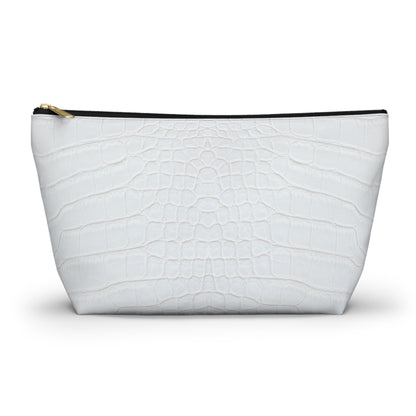 White Alligator Accessory Pouch w T-bottom