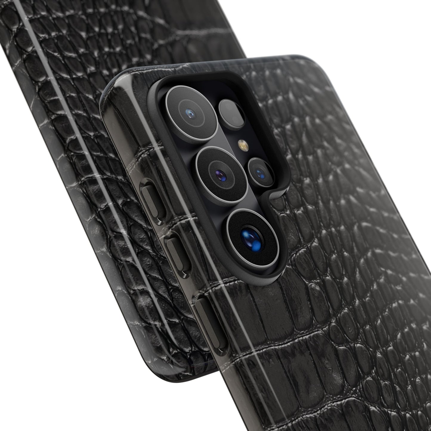 Black Crocodile Print Samsung Galaxy Phone Case