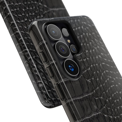 Black Crocodile Print Samsung Galaxy Phone Case