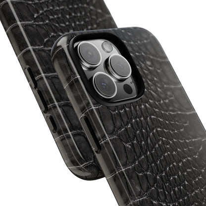 Black Alligator Print iPhone Case | Minimalist Edge Meets Everyday Function